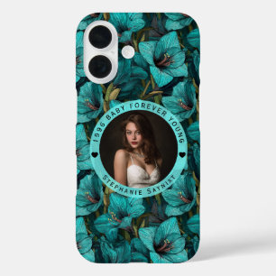 Coques iPhone 16 Cadeau d'anniversaire chic Amaryllis pour enfants 