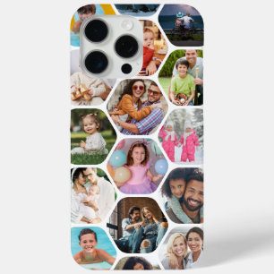 Coque iPhone 15 Pro Max Cadeau de collage de photos en hexagone personnali