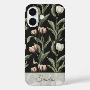 Coques iPhone 16 Cadeau de mariage artistique tulipe personnalisé