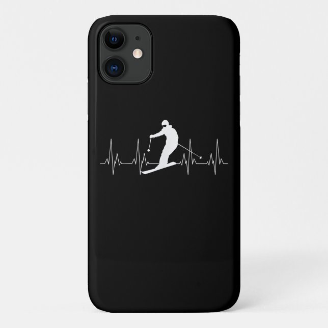 Coques Case-Mate iPhone Cadeau De Ski De Heartbeat Pour Les Skieurs (Dos)