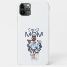 Cadeau personnalisé de Super Maman avec fils et fi