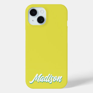 Coque Pour iPhone 15 Cadeau personnalisé rétro vintage groovy Nom perso