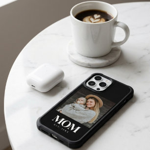 Coques iPhone 16 Cadeau Photo Typographie Blanche Établie par Maman