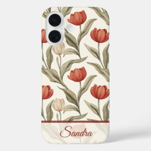 Coques iPhone 16 Cadeau Unique Meilleure Amie Tulipe Personnalisé