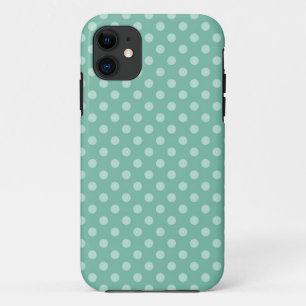Coque iPhone 11 Cadeaux bleus d'impression de motif de pois d'Aqua
