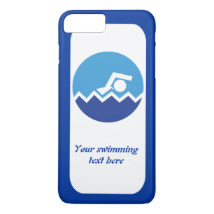 Coque Case-Mate Pour iPhone Cadeaux de natation, nager sur un cercle bleu mode