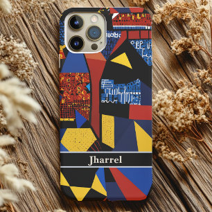 Coques iPhone 16 Cadeaux de retraite Abstraits pour papa afro-améri