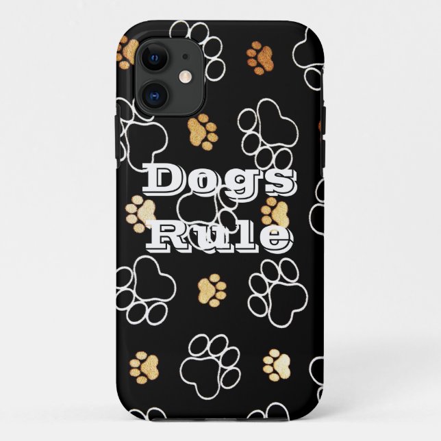 Coques Case-Mate iPhone Cadeaux d'empreintes de pattes de règle de chiens (Dos)