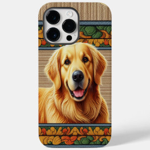 Coque Pour Pour iPhone 14 Pro Max Cadre coloré pour chien Golden Retriever élégant