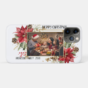 Case-Mate iPhone Case Cadre floral doré moderne Joyeux Noël Photo
