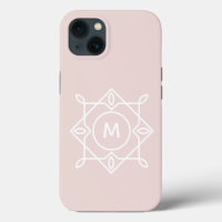 Cadre Monogramme féminin moderne Pastel Blush Rose