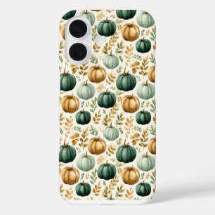Coques iPhone 16 Cadre photo Citrouille d'automne personnalisé