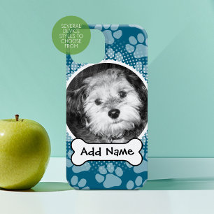 Coques iPhone 16 Cadre photo pour animaux de compagnie bleu avec Em