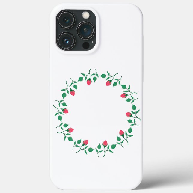Coques Case-Mate iPhone Cadre rond fleuri avec fleurs roses (Verso)