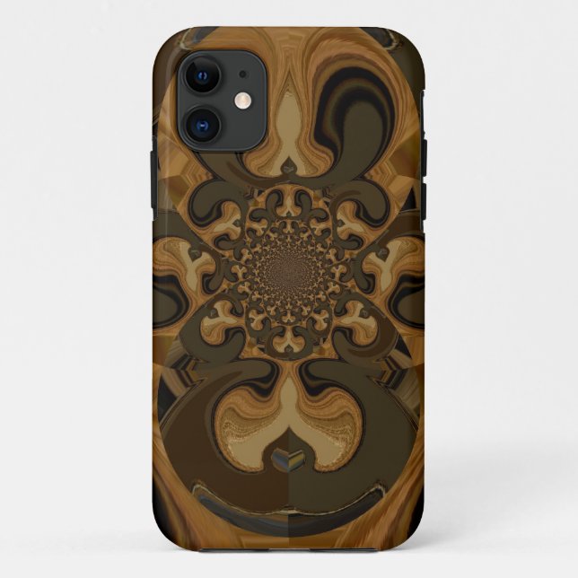 Coques Case-Mate iPhone Café Brown Flux Kaleidoscope Art Imprimer (Dos)