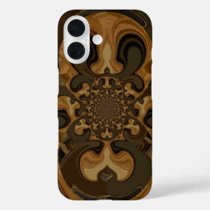 Coques iPhone 16 Café Brown Flux Kaleidoscope Art Imprimer