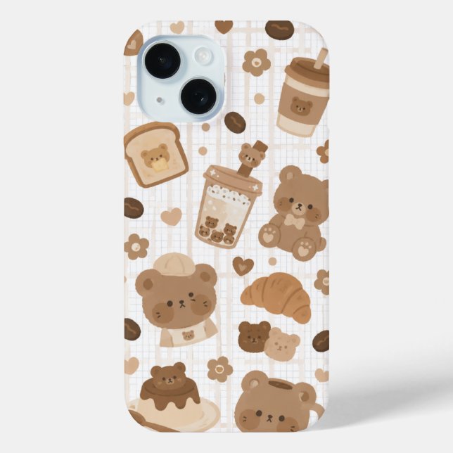 Coques Case-Mate iPhone Café Cozy Bear (Verso)