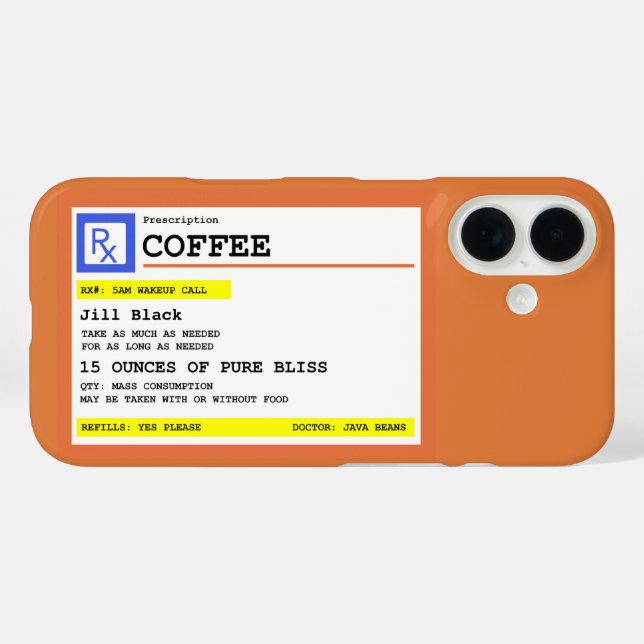 Coques Case-Mate iPhone Café d'ordonnance amusant Personnalisé (Verso (horizontal))