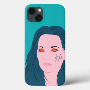 Case-Mate iPhone Case Café Lover Girl Blue cheveux caféine tatouage
