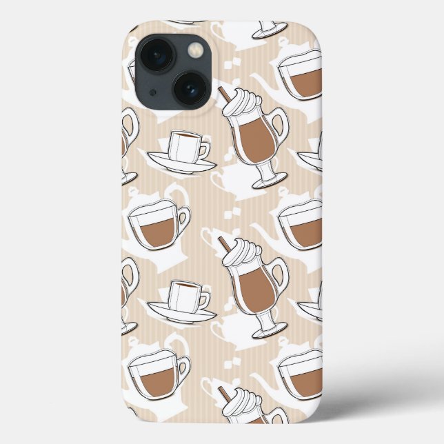 Coques Case-Mate iPhone Café, motif doux (Verso)