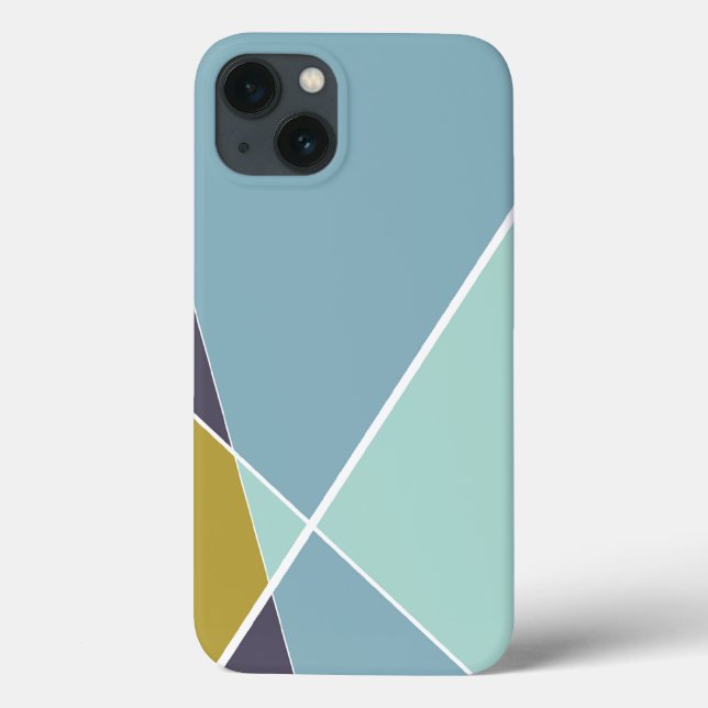 Coques Case-Mate iPhone Caisse bleue de brise croisée géométrique moderne (Verso)
