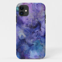 Caisse bleue pourpre de marbre de l'iPhone 5/5S