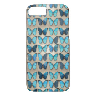 Coque Case-Mate Pour iPhone Caisse bleue vintage de l'iPhone 7 de papillons