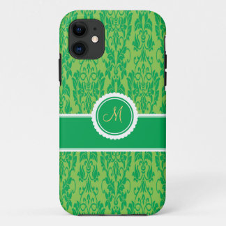 Coques Pour iPhone Caisse décorée d'un monogramme verte de l'iPhone 5