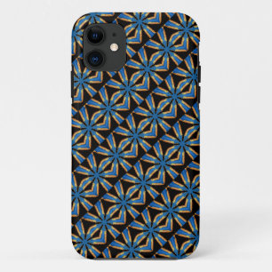 Coque iPhone 11 caisse diagonale noire et bleue