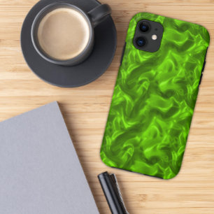 Coque iPhone 11 Caisse en soie verte de l'iPhone 5