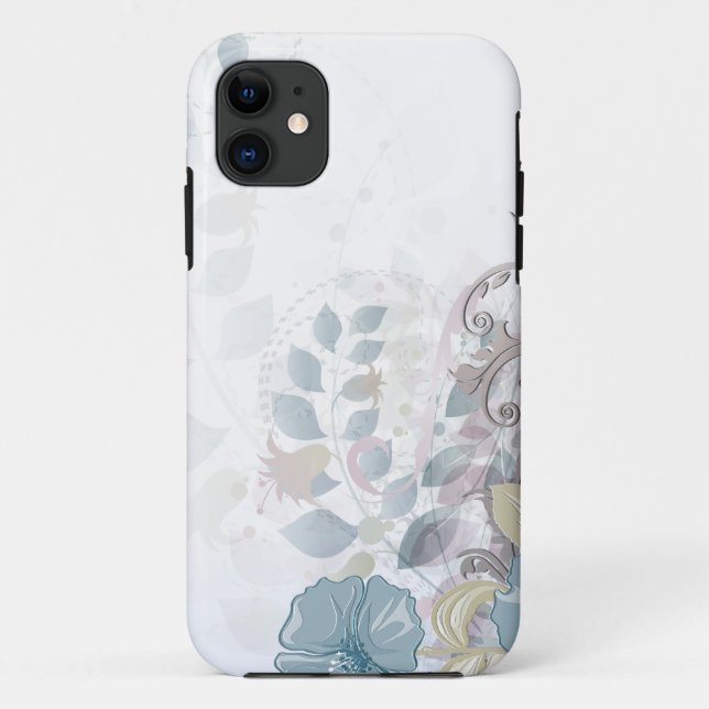 Coques Case-Mate iPhone caisse florale de l'aquarelle iPhone5 rose bleue (Dos)