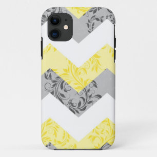 Coque iPhone 11 Caisse jaune, grise et blanche de l'iPhone 5 de