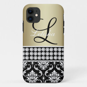 Etui iPhone Case-Mate Caisse noire de l'iPhone 5 de monogramme de nom de