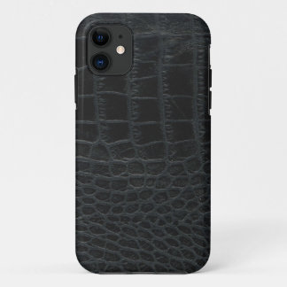 Coque iPhone 11 Caisse noire de l'iPhone 5 de peau d'alligator