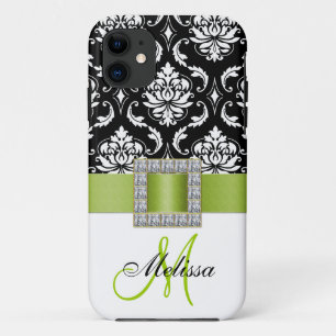 Coque Case-Mate Pour iPhone Caisse noire verte initiale de l'iPhone 5 de