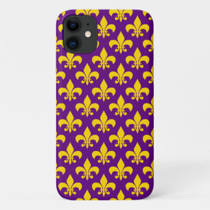 Coque iPhone 11 Caisse pourpre de l'iPhone 4/4S de Gold Fleur de
