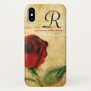 Etui iPhone Case-Mate Caisse vintage de l'iPhone X de monogramme de rose