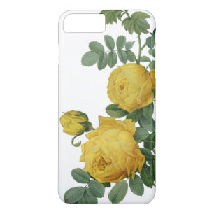 Coque iPhone 8 Plus/7 Plus Caisse vintage de peinture de rose jaune