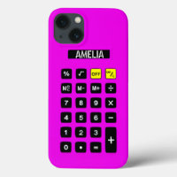 Calculatrice rose néon avec clavier