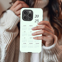 Calendrier Pastel Mint 2025 personnalisé