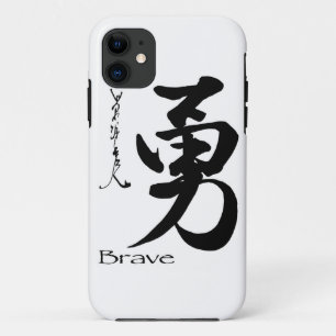 Coques Pour iPhone Calligraphie chinoise japonaise COURAGEUSE de