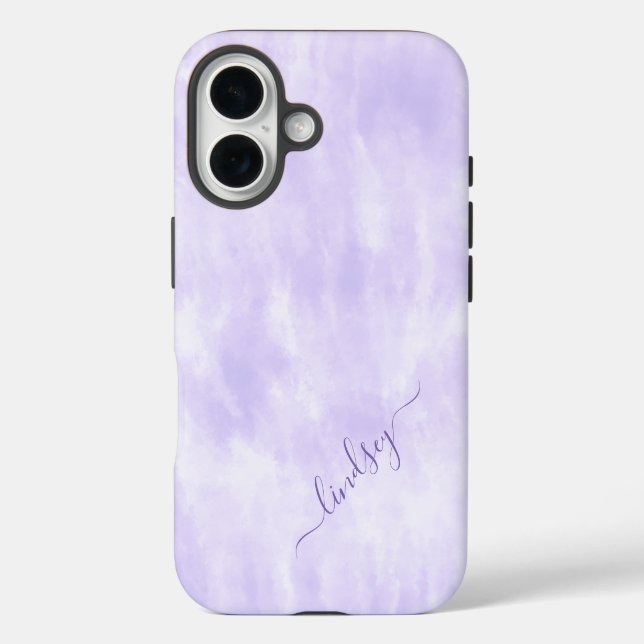 Coques Case-Mate iPhone Calligraphie de teinture pourpre Nom personnalisé (Verso)