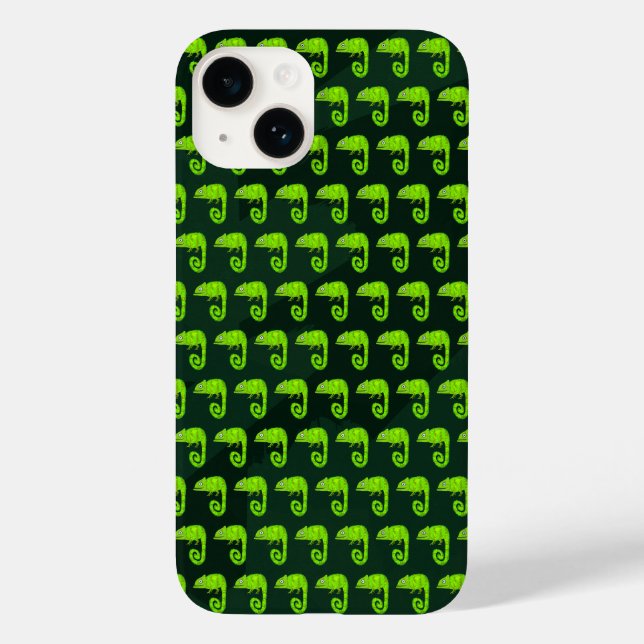 Coques Case-Mate iPhone Caméléon mignon vert (Verso)
