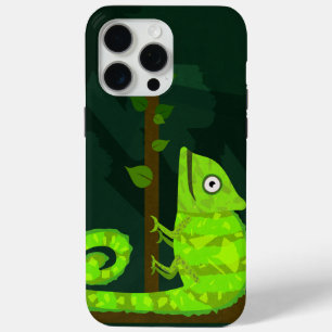 Coque iPhone 15 Pro Max Caméléon mignon vert