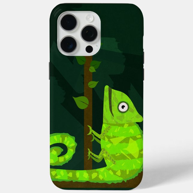 Coques Case-Mate iPhone Caméléon mignon vert (Verso)