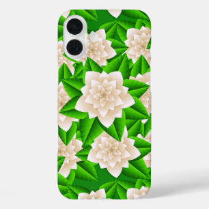 Coques iPhone 16 Plus Camellias blancs et Feuilles verts
