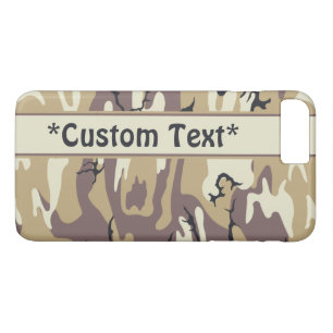 Coque iPhone 8 Plus/7 Plus Caméra Brown Arid avec texte personnalisé
