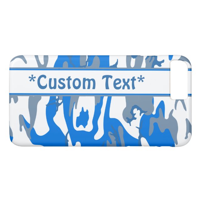 Coques Case-Mate iPhone Camion bleu d'eau glacée avec texte personnalisé (Dos (Horizontal))