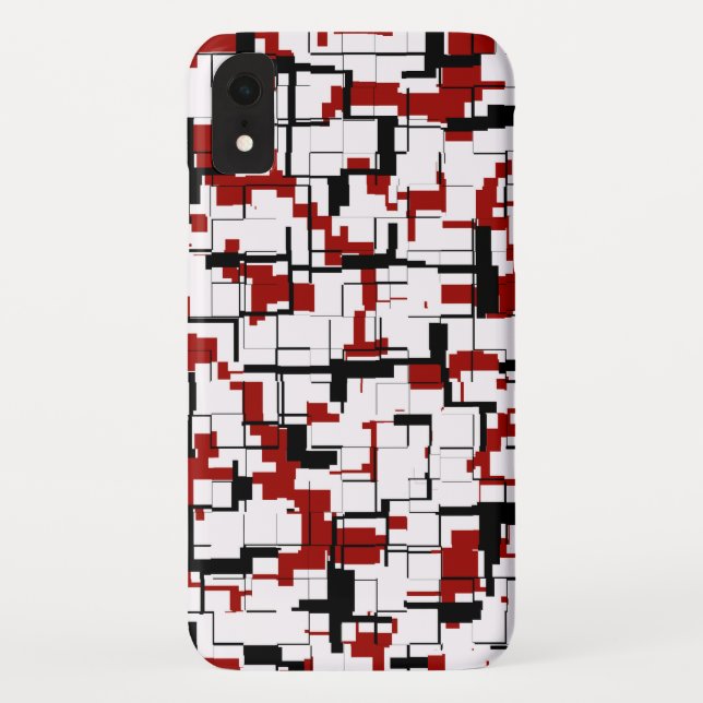 Coques Case-Mate iPhone Camion numérique noir blanc Motif rouge (Dos)