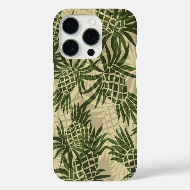 Coques Case-Mate iPhone Camo d'ananas Olive hawaïen (Verso)